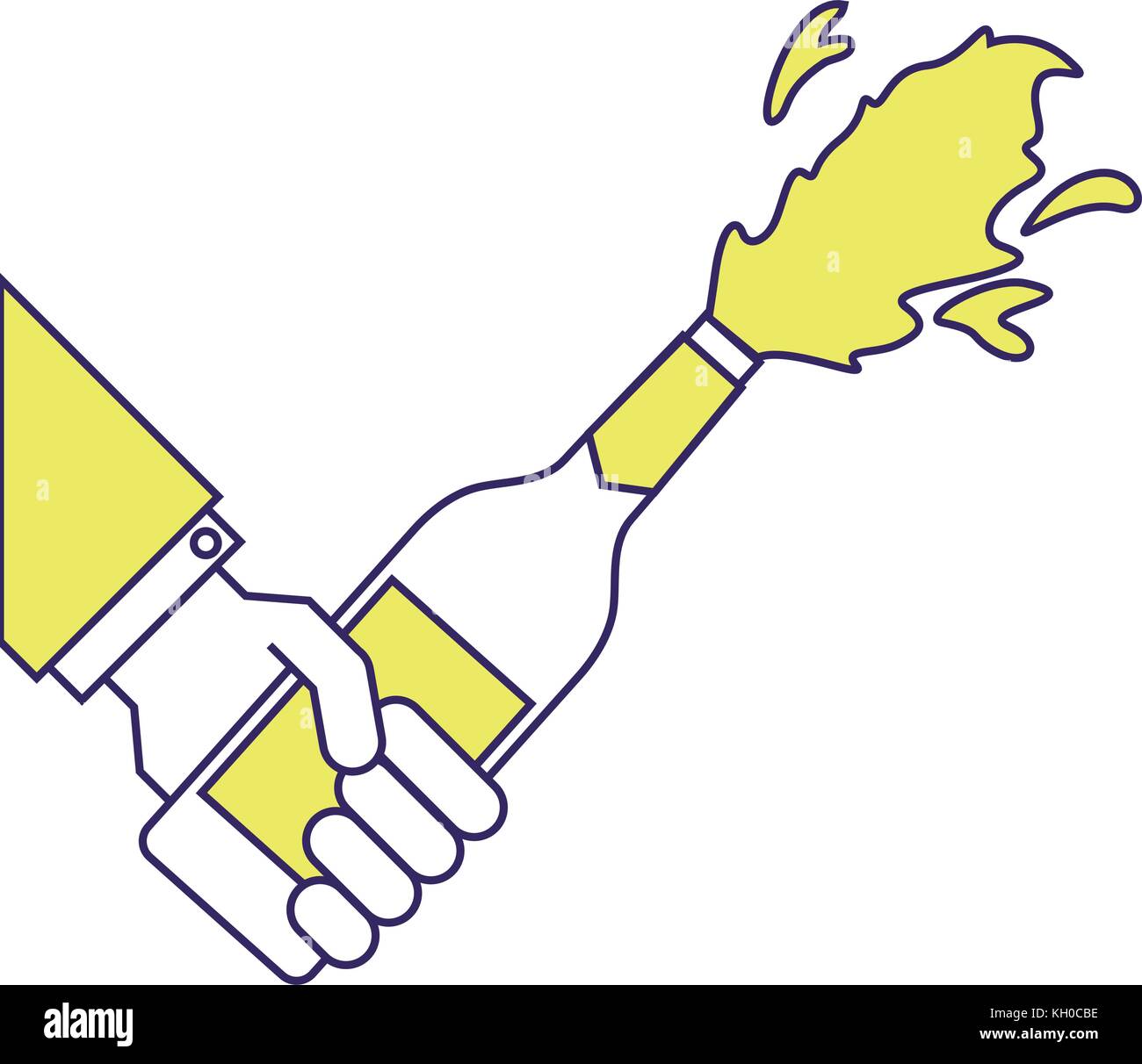 hand holding champagne bottle explosion event Stock Vector Image & Art ...