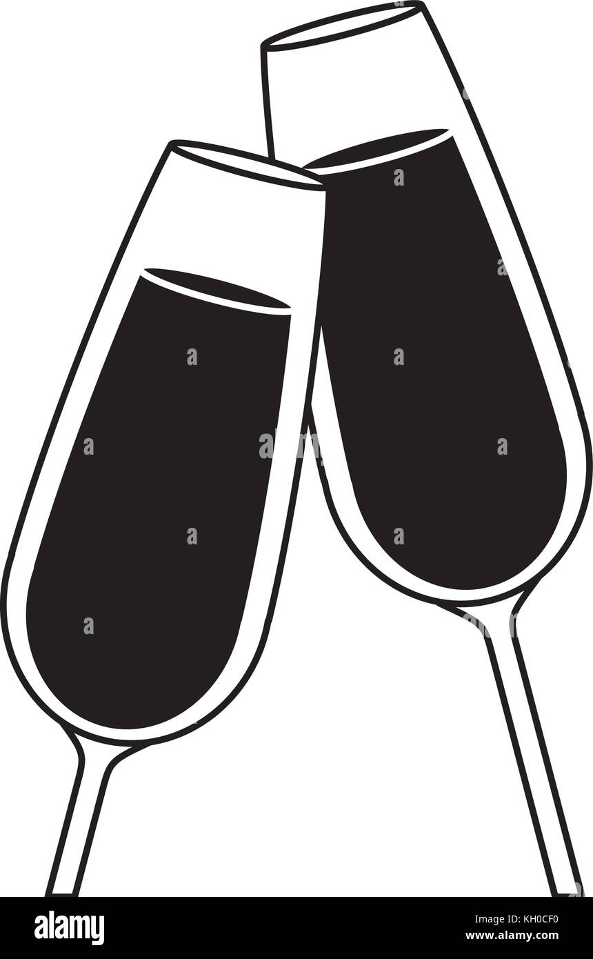 pair of champagne glass cheers drink celebration christmas Stock Vector ...