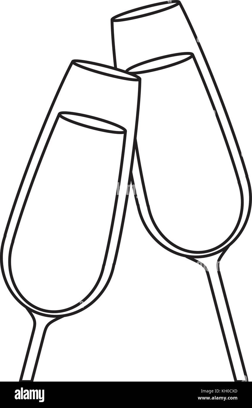 pair of champagne glass cheers drink celebration christmas Stock Vector ...