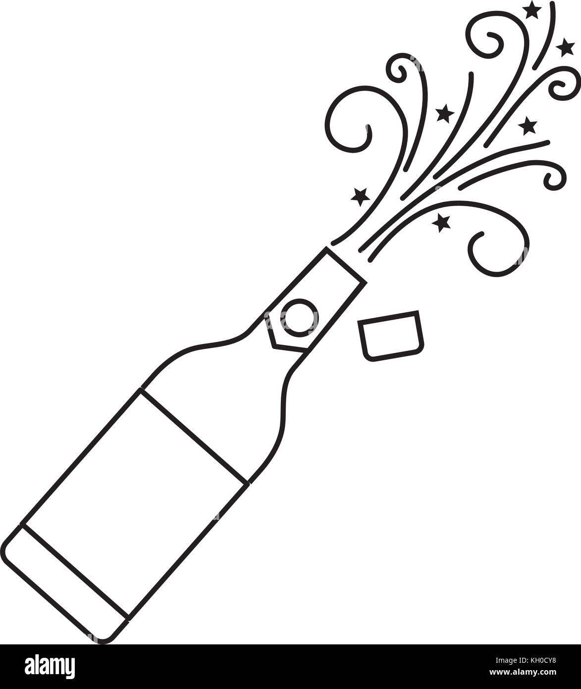 champagne bottle explosion drink celebration Stock Vector Image &amp; Art ...