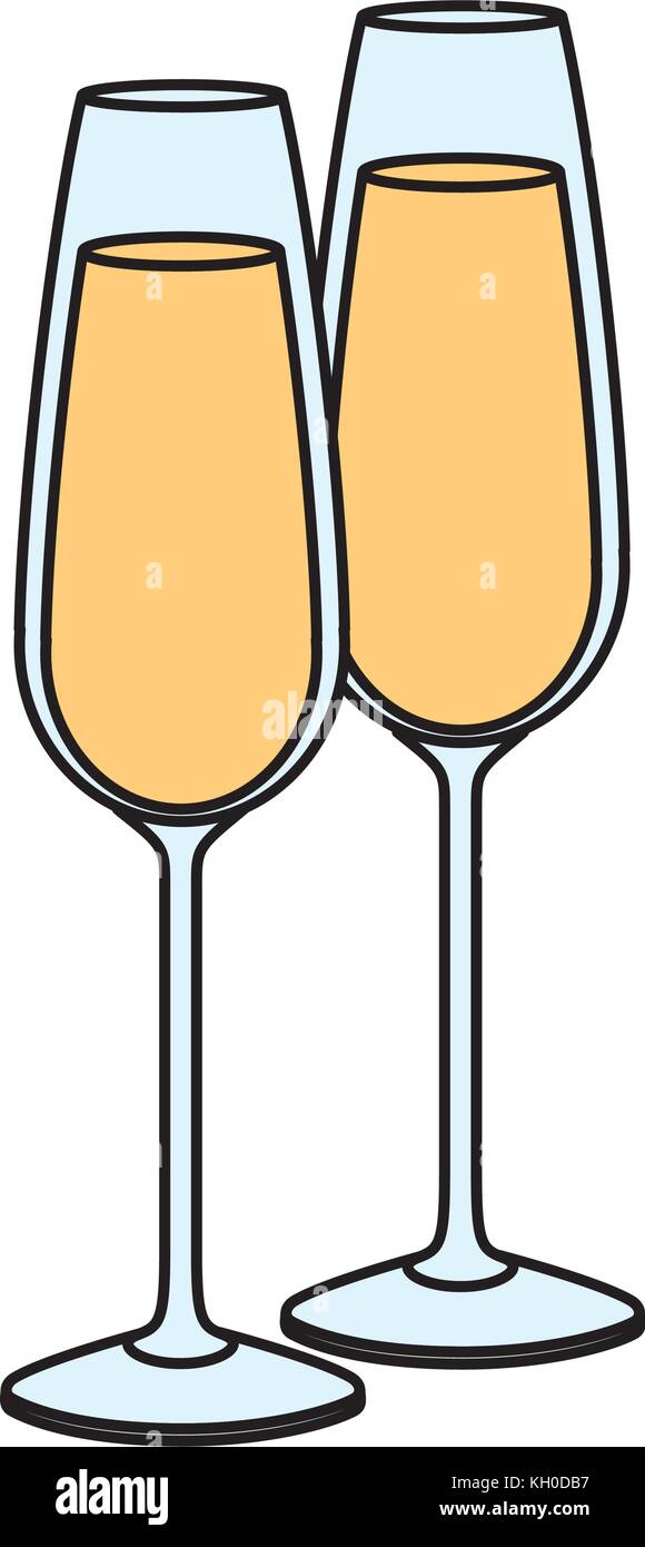 pair of champagne glass cheers drink celebration Stock Vector Image ...