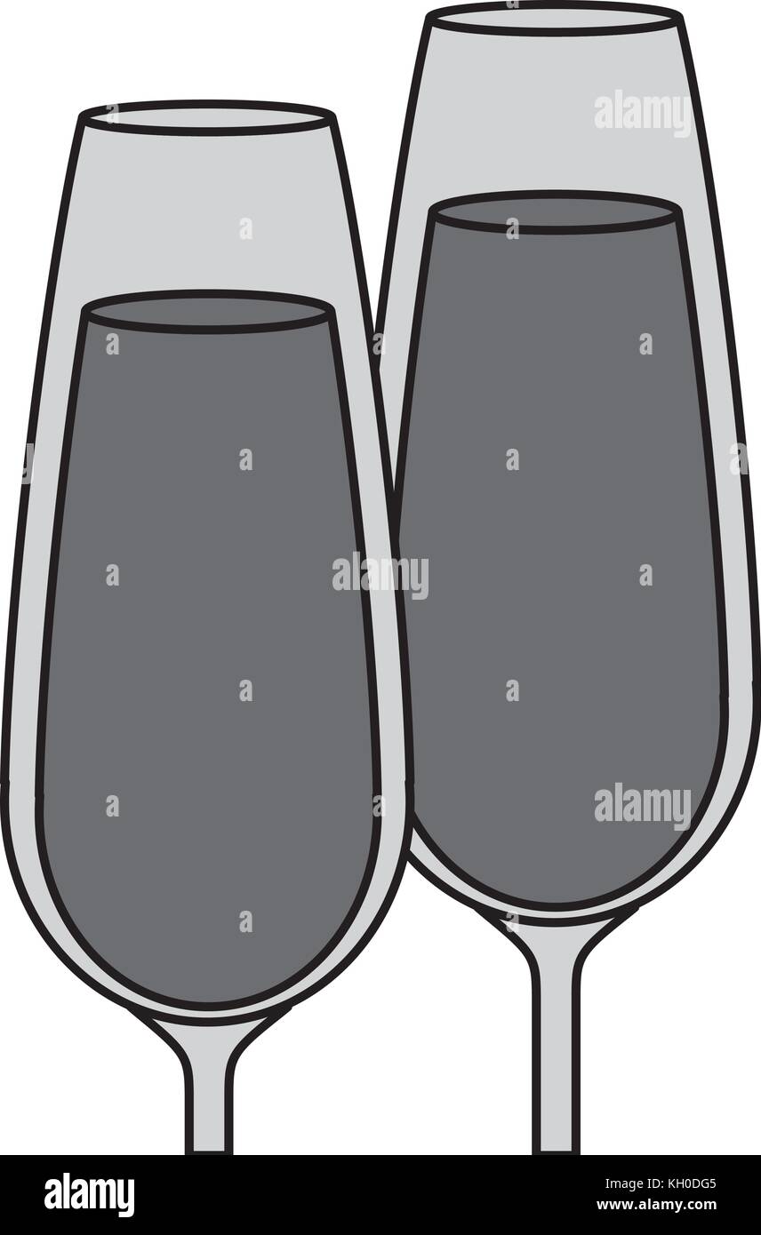 pair of champagne glass cheers drink celebration Stock Vector Image ...