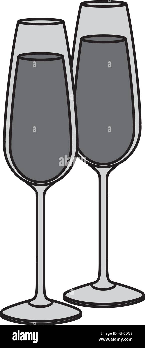 pair of champagne glass cheers drink celebration Stock Vector Image ...