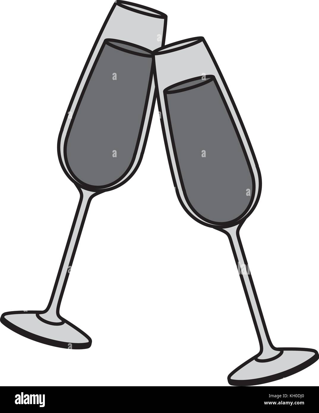 pair of champagne glass cheers drink celebration Stock Vector Image ...