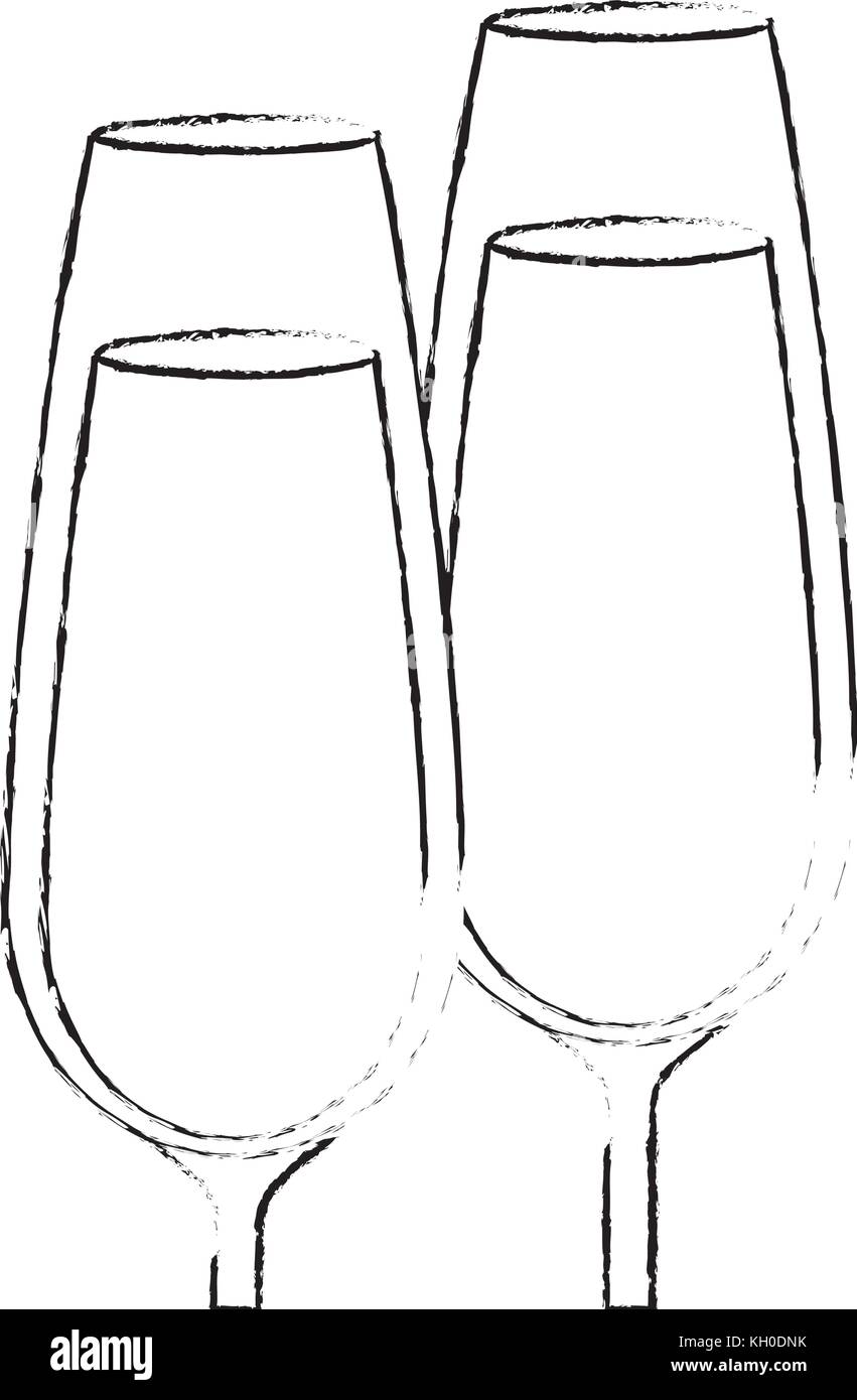 pair of champagne glass cheers drink celebration Stock Vector Image ...