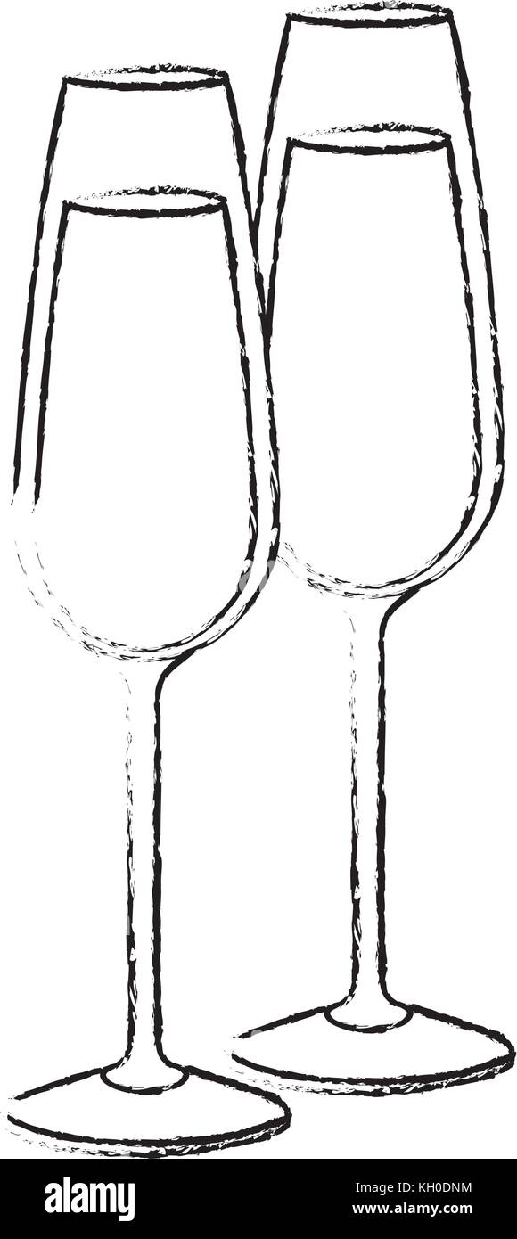 pair of champagne glass cheers drink celebration Stock Vector Image ...