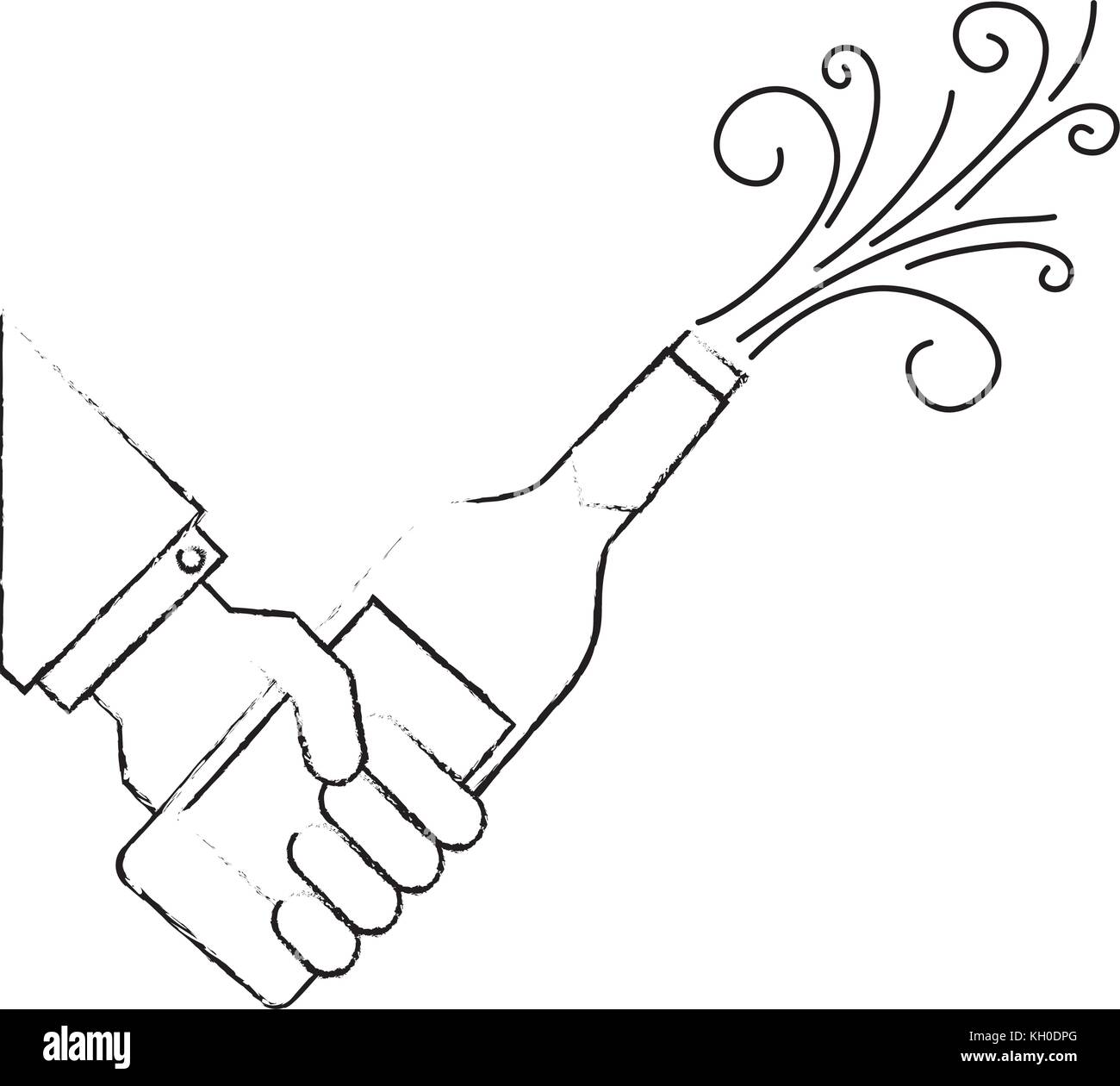 hand holding champagne bottle explosion event Stock Vector Image & Art ...
