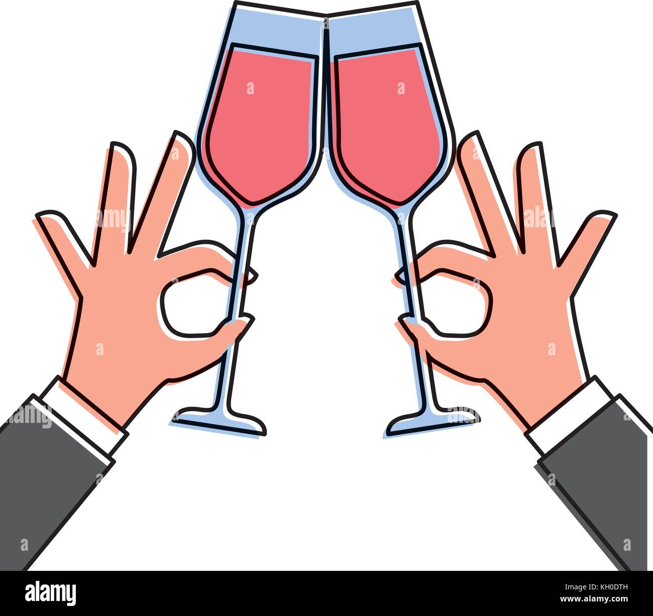 hands holding wine glass make a toast Stock Vector Image & Art - Alamy