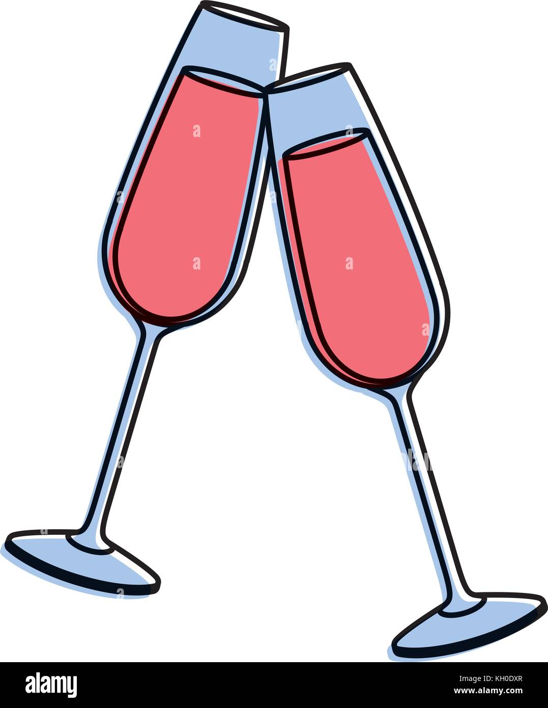 pair of champagne glass cheers drink celebration Stock Vector Image ...