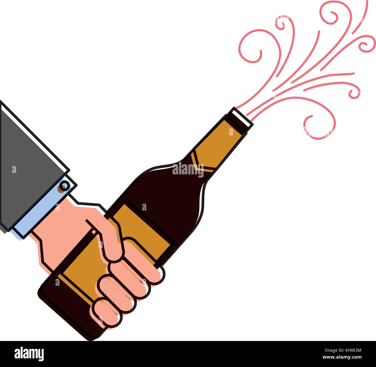 hand holding champagne bottle explosion event Stock Vector Image & Art ...