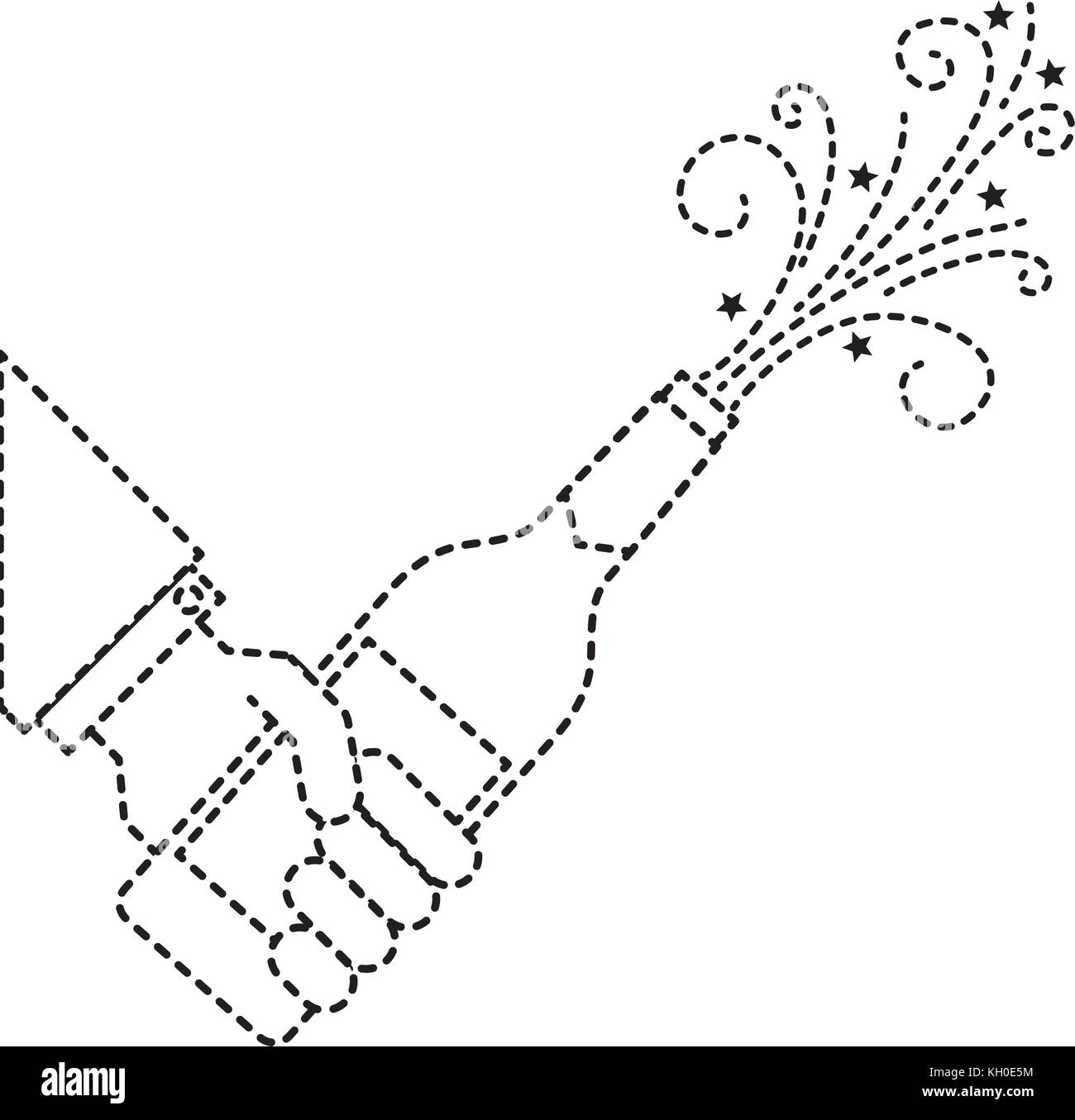 hand holding champagne bottle explosion event Stock Vector Image & Art ...