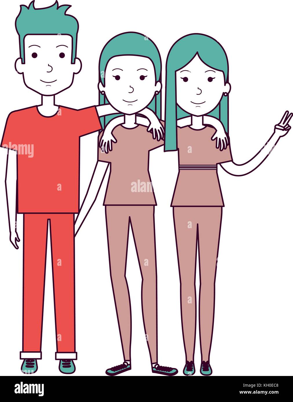 group of persons avatars characters vector illustration design Stock ...