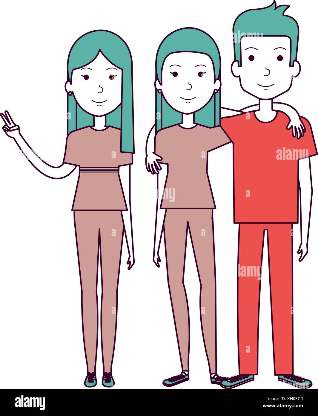 group of persons avatars characters vector illustration design Stock ...