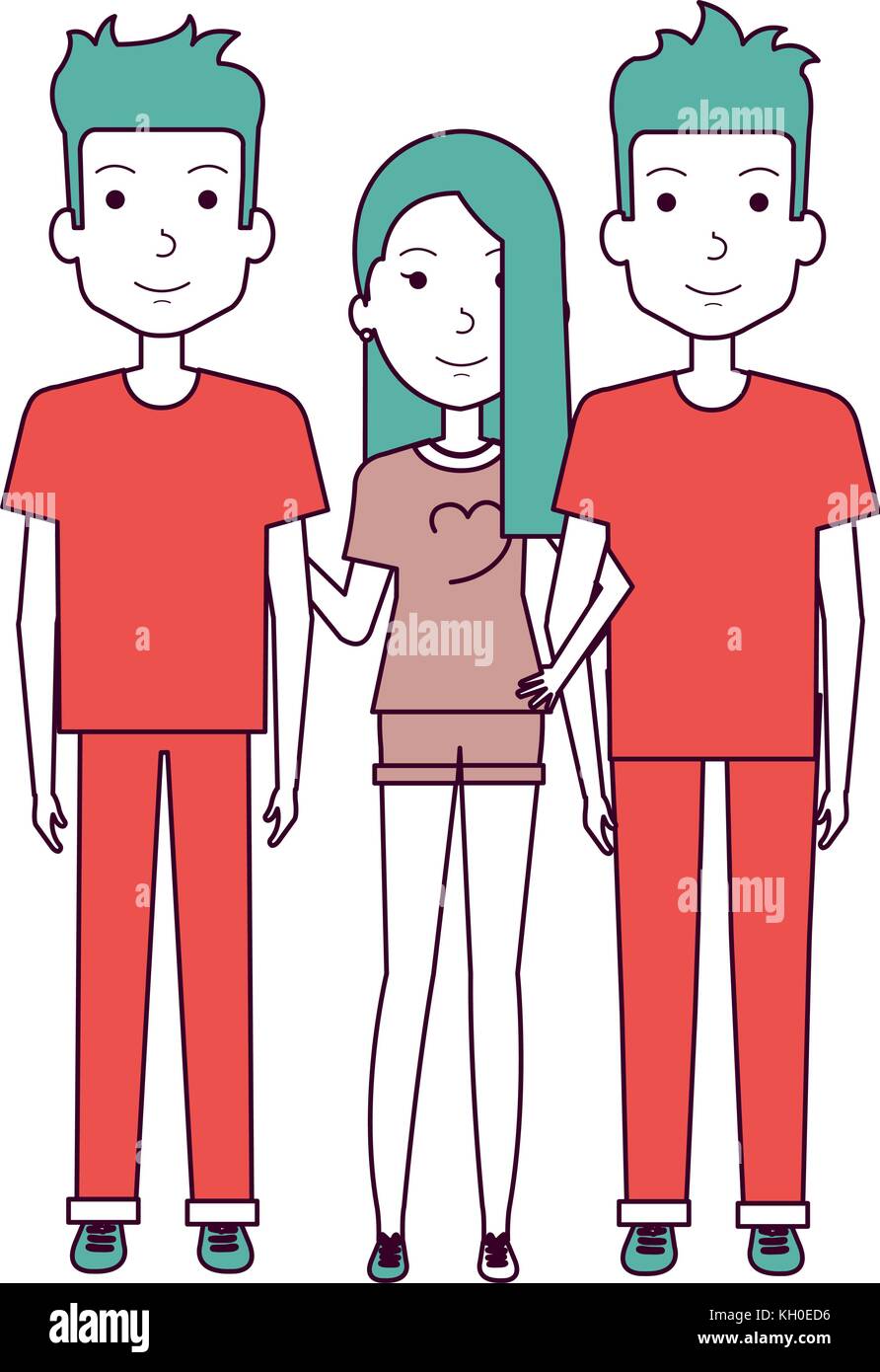 group of persons avatars characters vector illustration design Stock ...