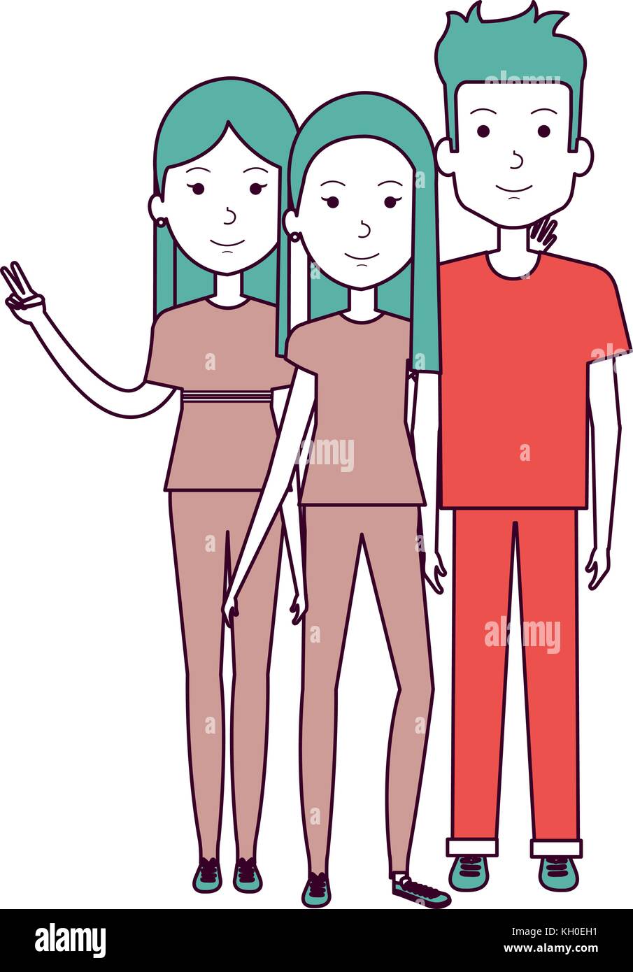 group of persons avatars characters vector illustration design Stock ...