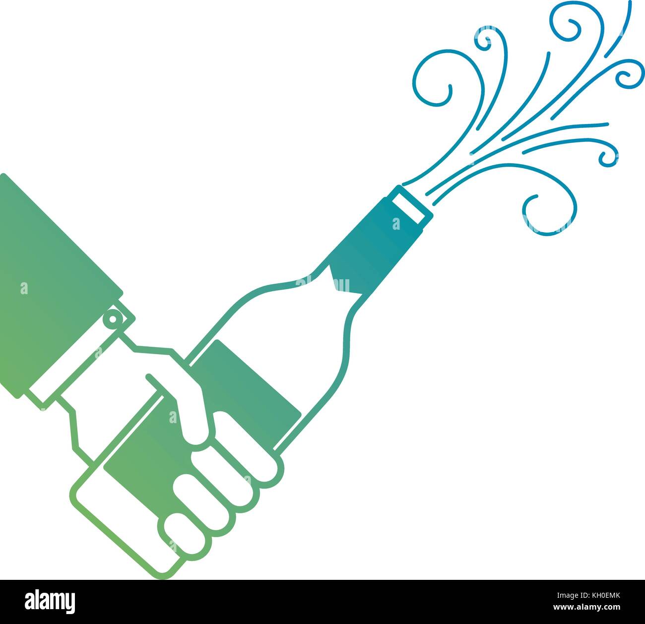 hand holding champagne bottle explosion event Stock Vector Image & Art ...