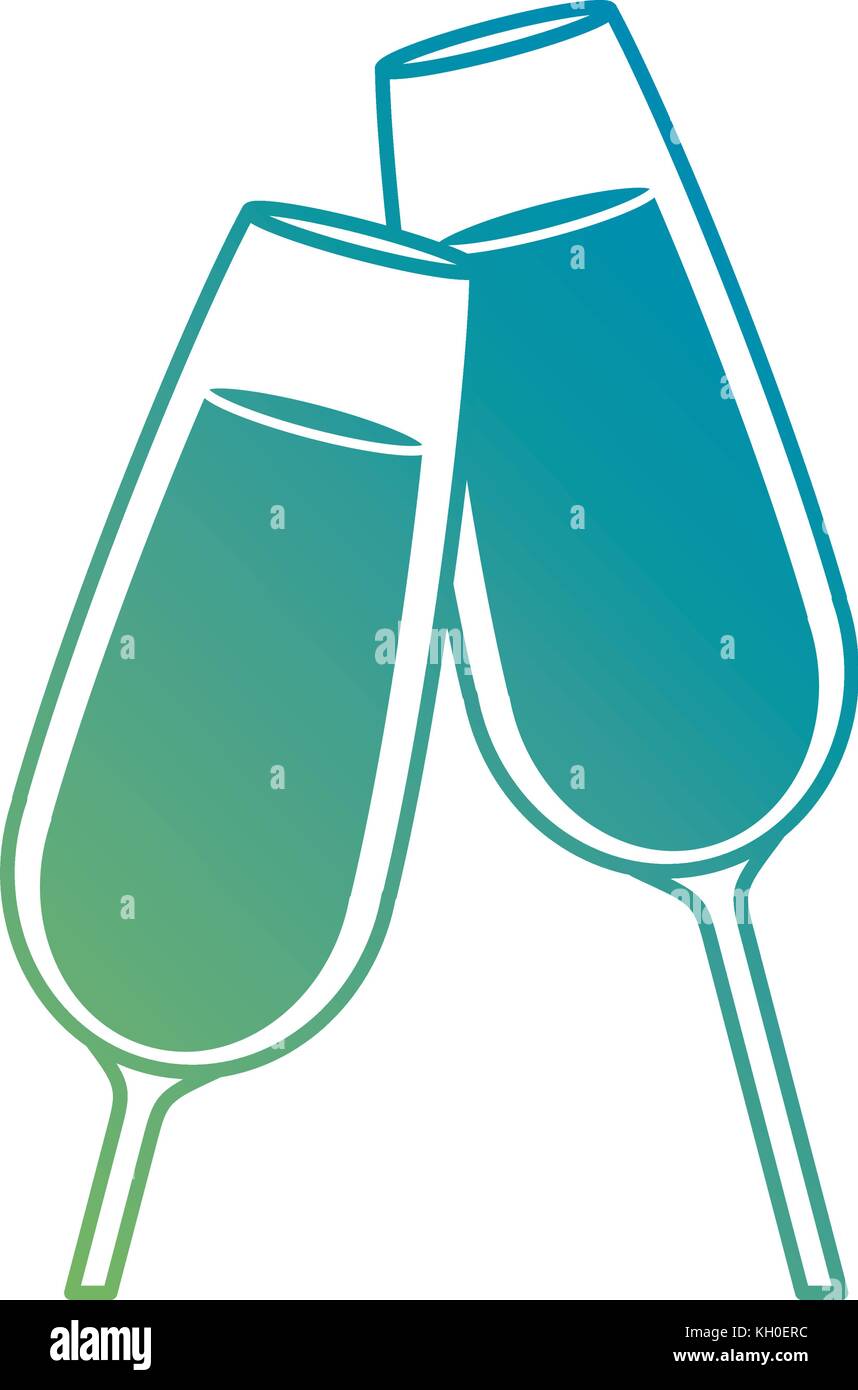 pair of champagne glass cheers drink celebration christmas Stock Vector ...