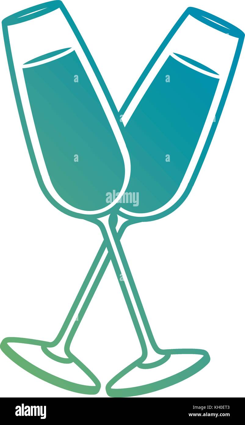 pair of champagne glass cheers drink celebration christmas Stock Vector ...