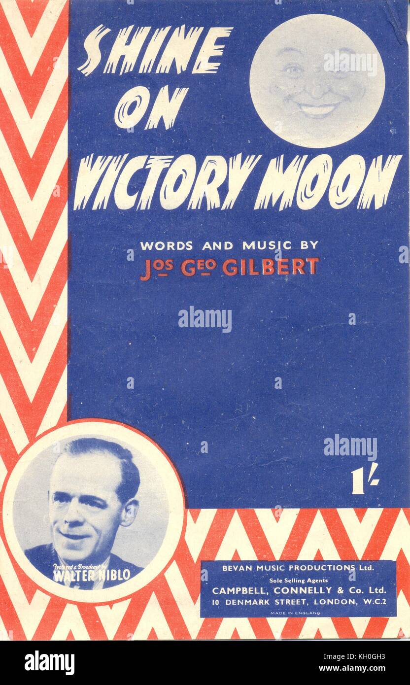 World War Two song sheet Shine on Victory Moon 1944 Stock Photo