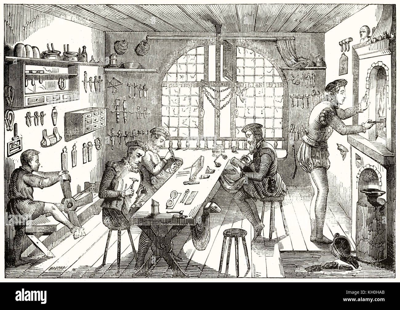 Goldsmith working illustration hi-res stock photography and images