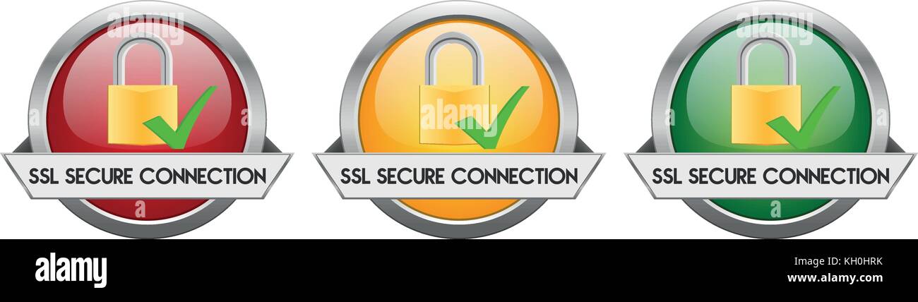 Modern Button Vector SSL Secure Connection for the creative use in graphic design Stock Vector