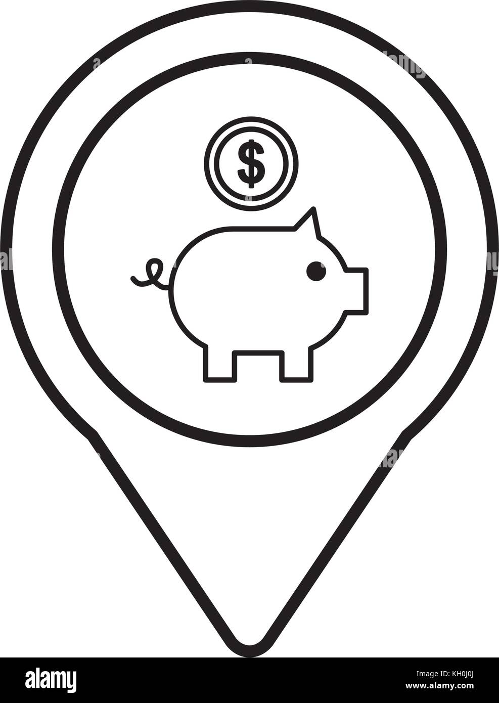 piggy coin bank social media round pointer web Stock Vector Image & Art ...