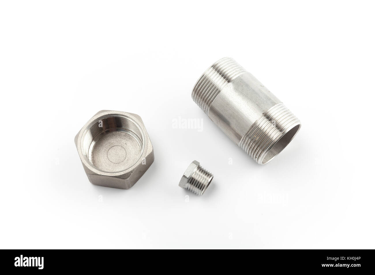 metal water valve fittings on a white background Stock Photo Alamy
