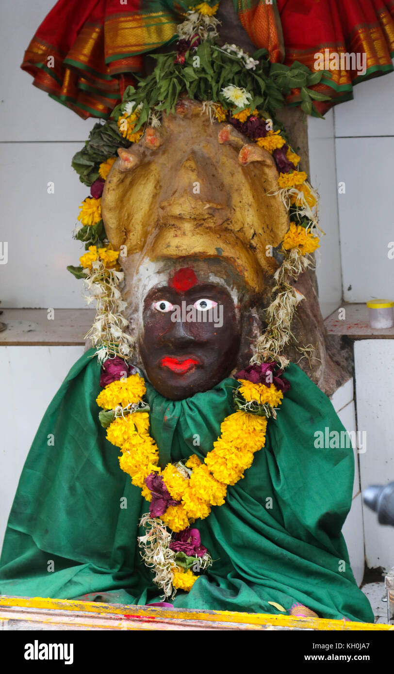 A statue at a temple in Mumbai Stock Photo