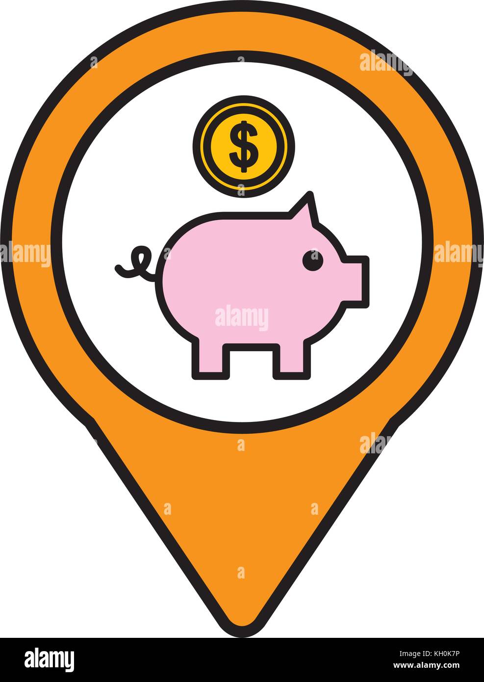 piggy coin bank social media round pointer web Stock Vector Image & Art ...