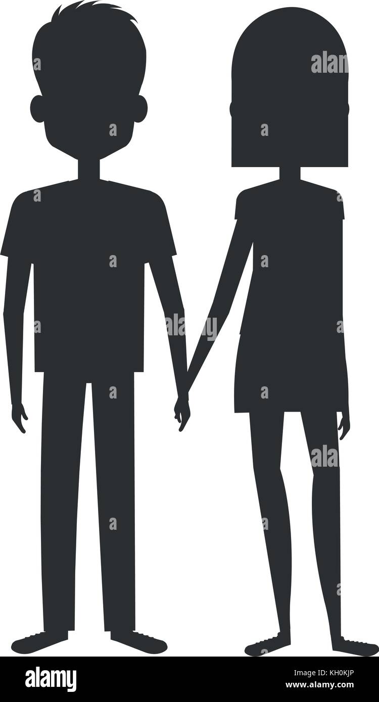 lovers couple avatars characters vector illustration design Stock ...