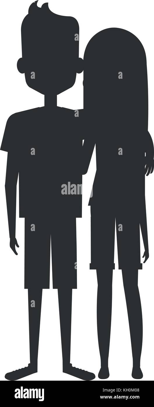 lovers couple avatars characters vector illustration design Stock ...