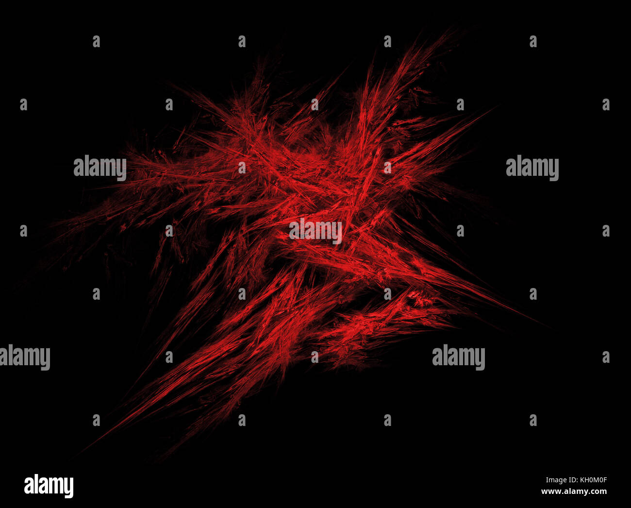 Red energy explosion. Fractal art. Stock Photo