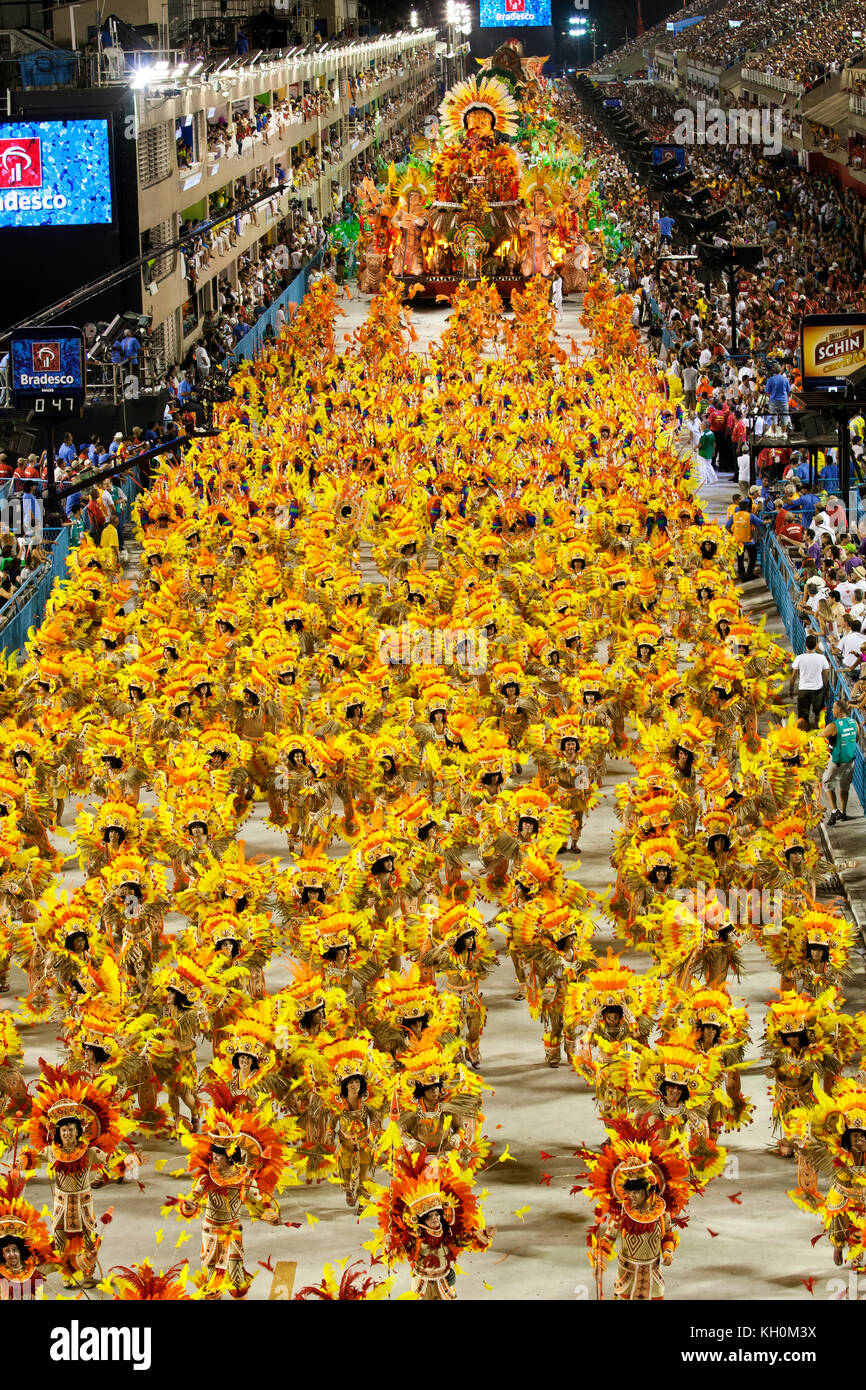 Samba school presentation in Sambodrome during carnival. This is one of
