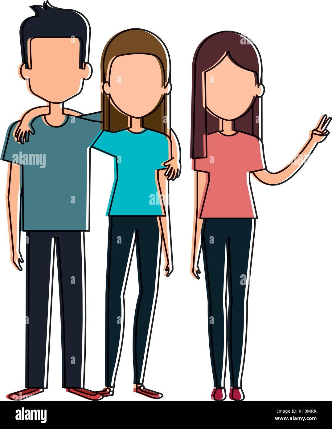 group of persons avatars characters vector illustration design Stock ...