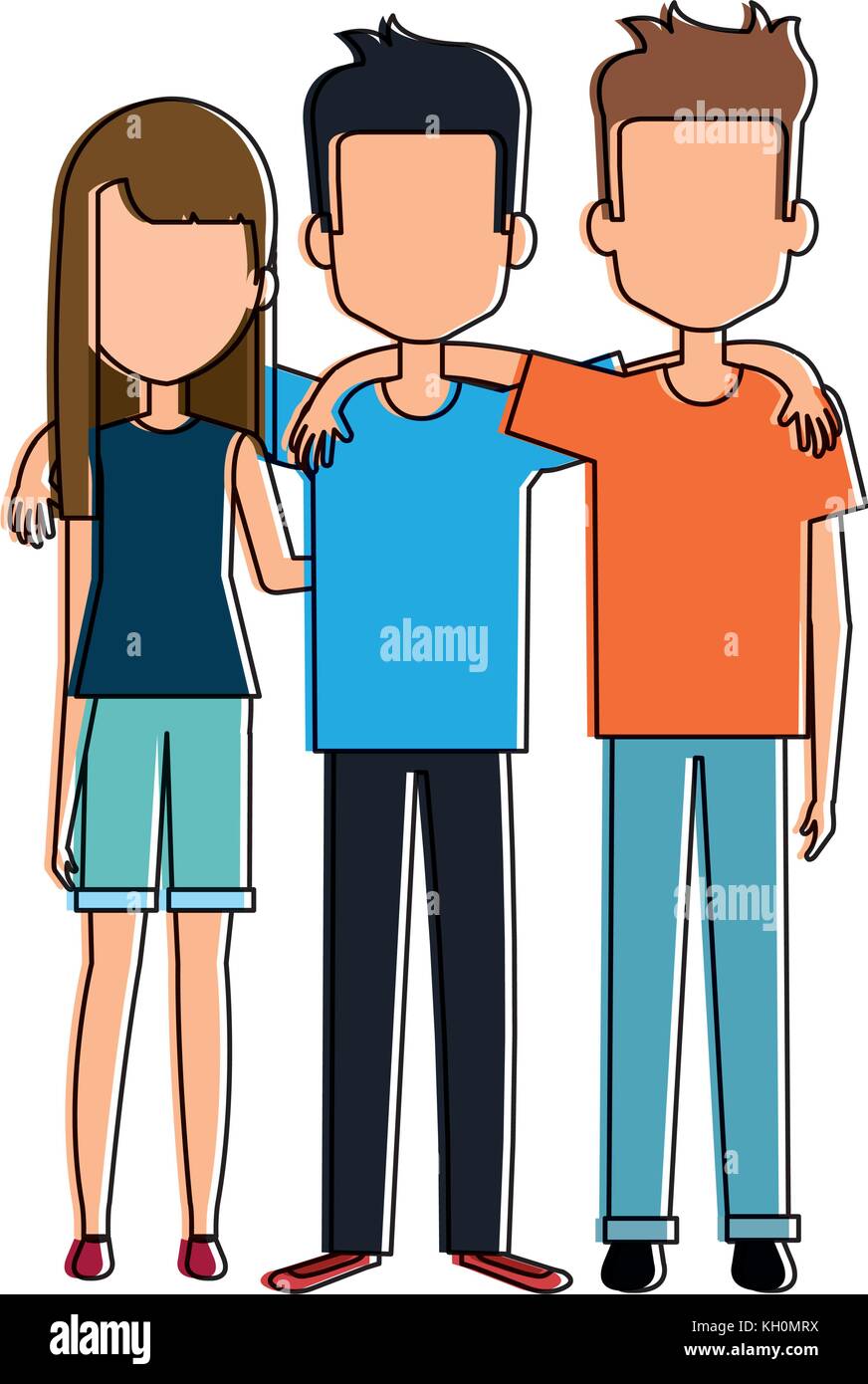 group of persons avatars characters vector illustration design Stock ...