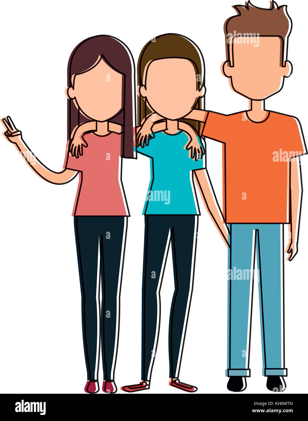 group of persons avatars characters vector illustration design Stock ...