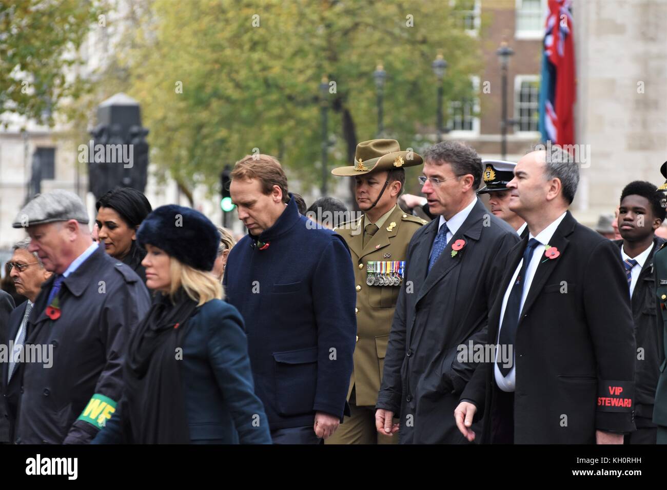 London, UK. 11th Nov, 2017. At the eleventh hour on the eleventh day of the eleventh month. The Two Minute Silence is observed on Armistice Day, the day which marks the end of the First World War Credit: Pietro Recchia/Alamy Live News Stock Photo