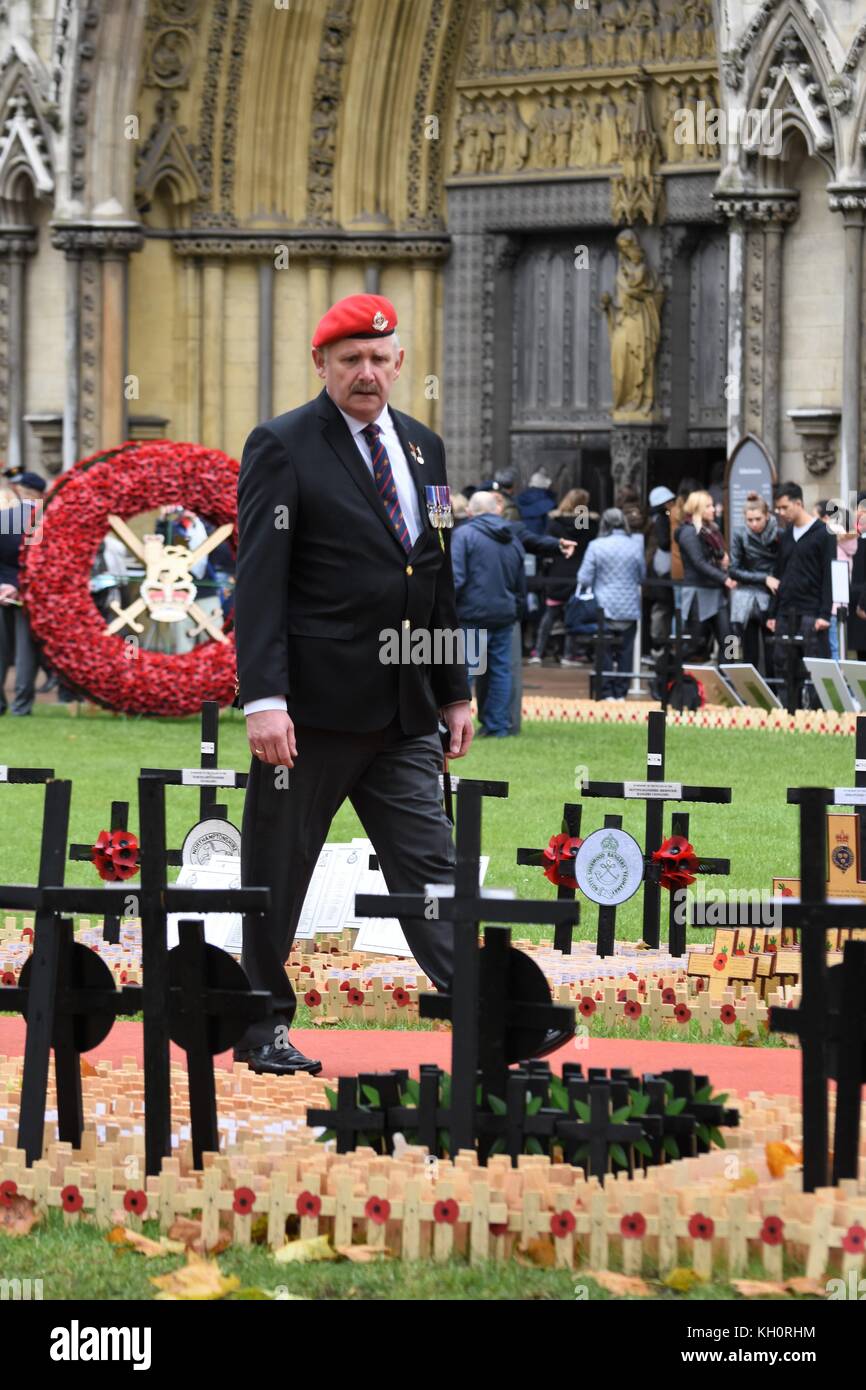 London, UK. 11th Nov, 2017. At the eleventh hour on the eleventh day of the eleventh month. The Two Minute Silence is observed on Armistice Day, the day which marks the end of the First World War Credit: Pietro Recchia/Alamy Live News Stock Photo
