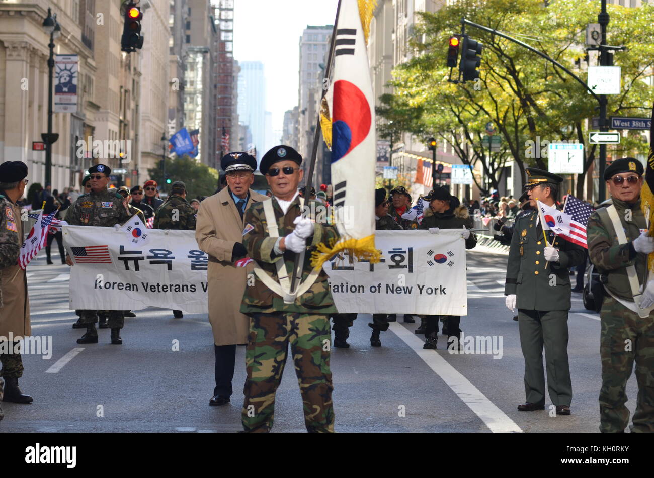 New York City, USA. 11th Nov, 2017. Veterans Day Parade on 5th Avenue in New York City. The largest Veterans Day event in the nation featuring tens of thousands of marchers, including more than 300 units. Credit: Ryan Rahman/Alamy Live News Stock Photo