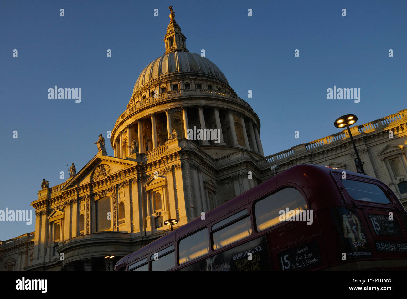 St Paul's Cathedral at sunset, London UK. Stock Photo