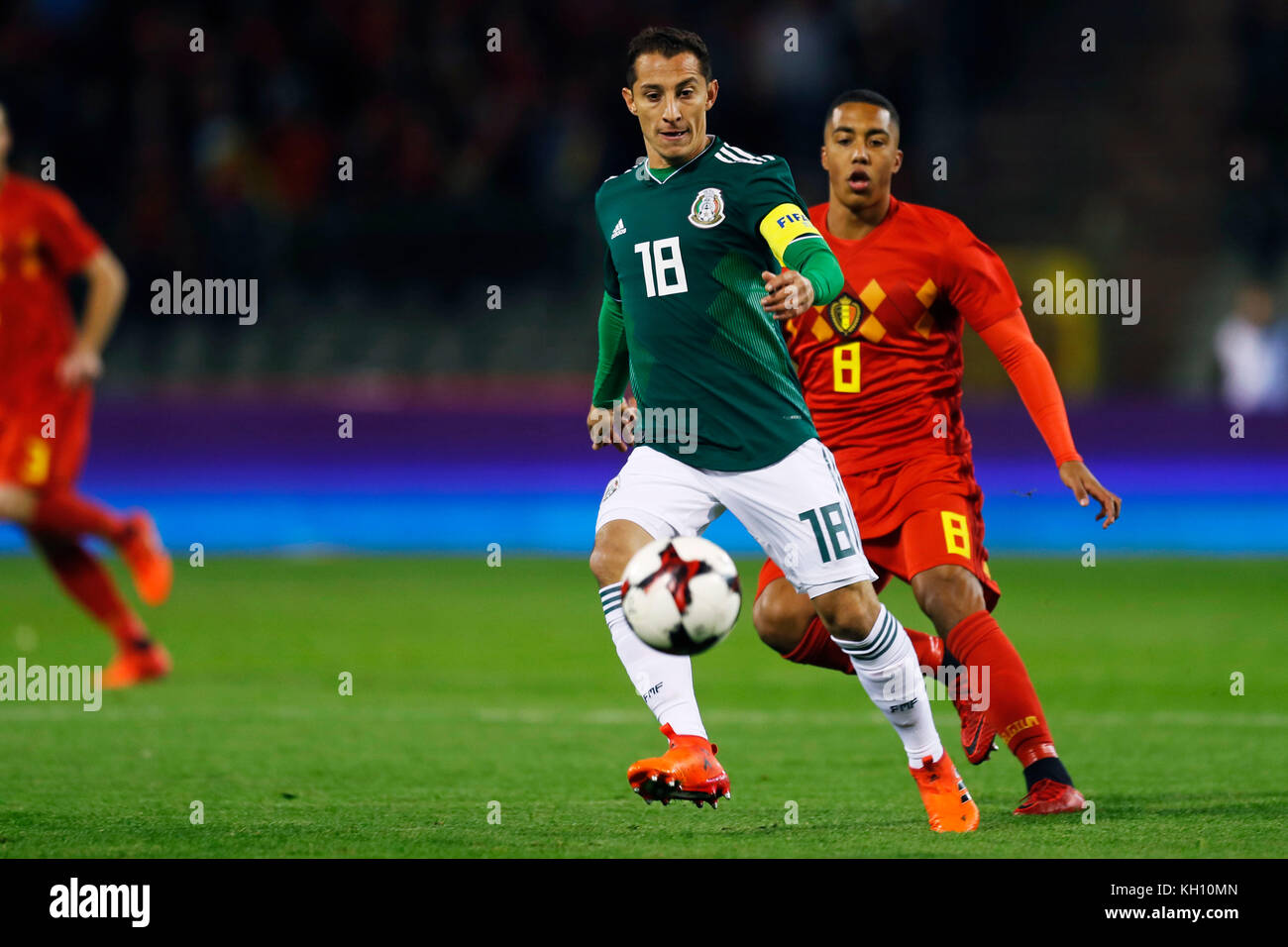 Brussels, Belgium. Credit: D. 10th Nov, 2017. Andres Guardado (MEX) Football/Soccer : International friendly match between Belgium 3-3 Mexico at the KingBaudouin Stadium in Brussels, Belgium. Credit: D .Nakashima/AFLO/Alamy Live News Stock Photo