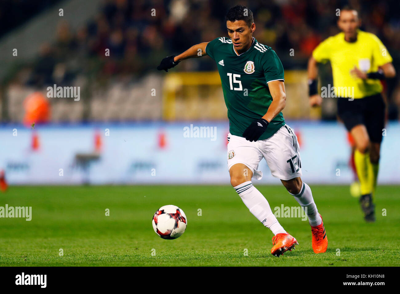 Brussels, Belgium. Credit: D. 10th Nov, 2017. Hector Moreno (MEX) Football/Soccer : International friendly match between Belgium 3-3 Mexico at the KingBaudouin Stadium in Brussels, Belgium. Credit: D .Nakashima/AFLO/Alamy Live News Stock Photo