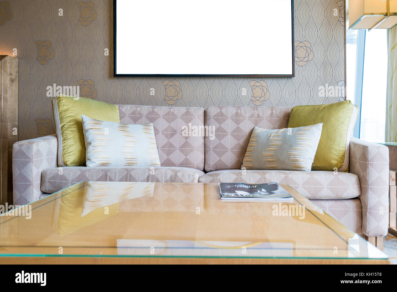 Classic vintage style furniture set in a living room. Interior of