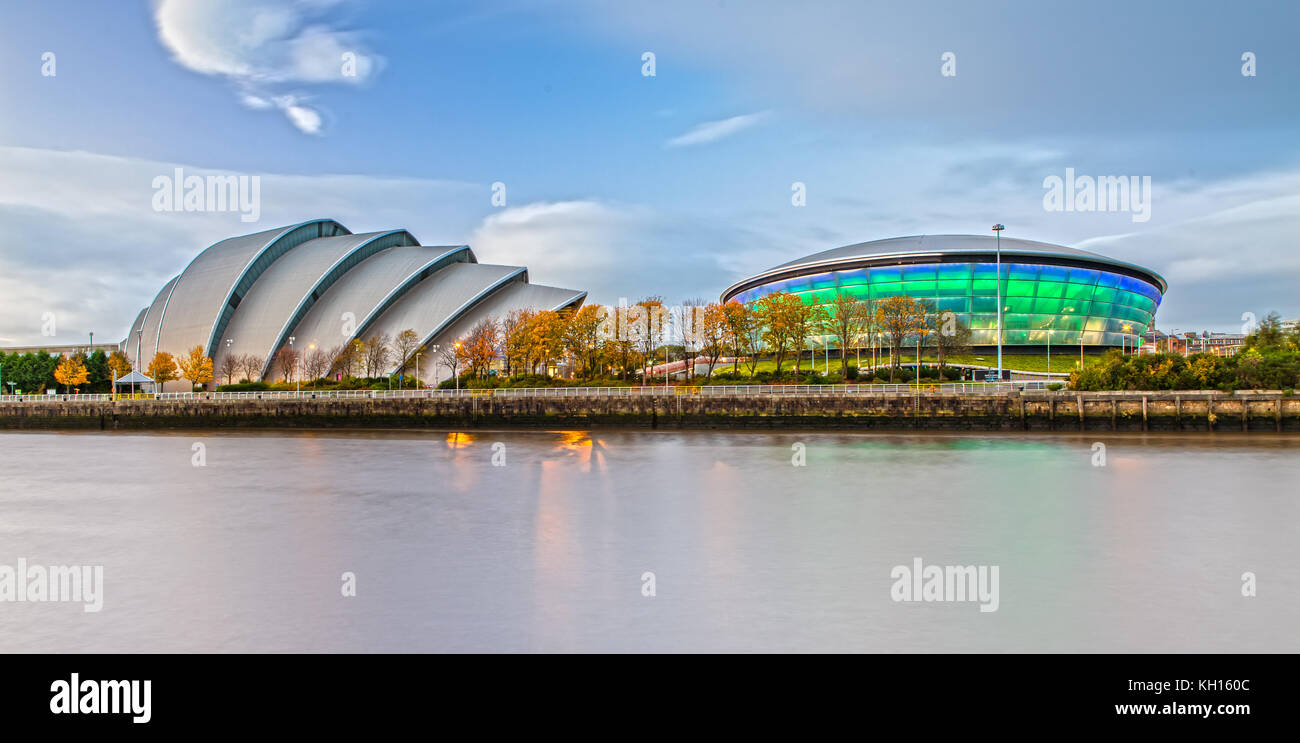The Armadillo and the SSE Hydro in Panoramic View Stock Photo