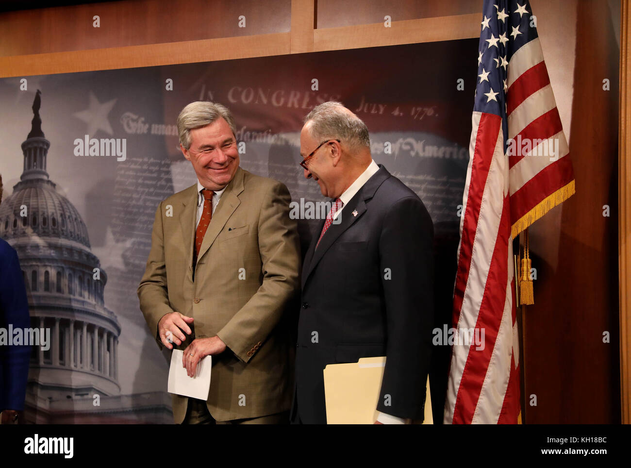 U.S. Rhode Island Senator Sheldon Whitehouse (left) and U.S. Senate