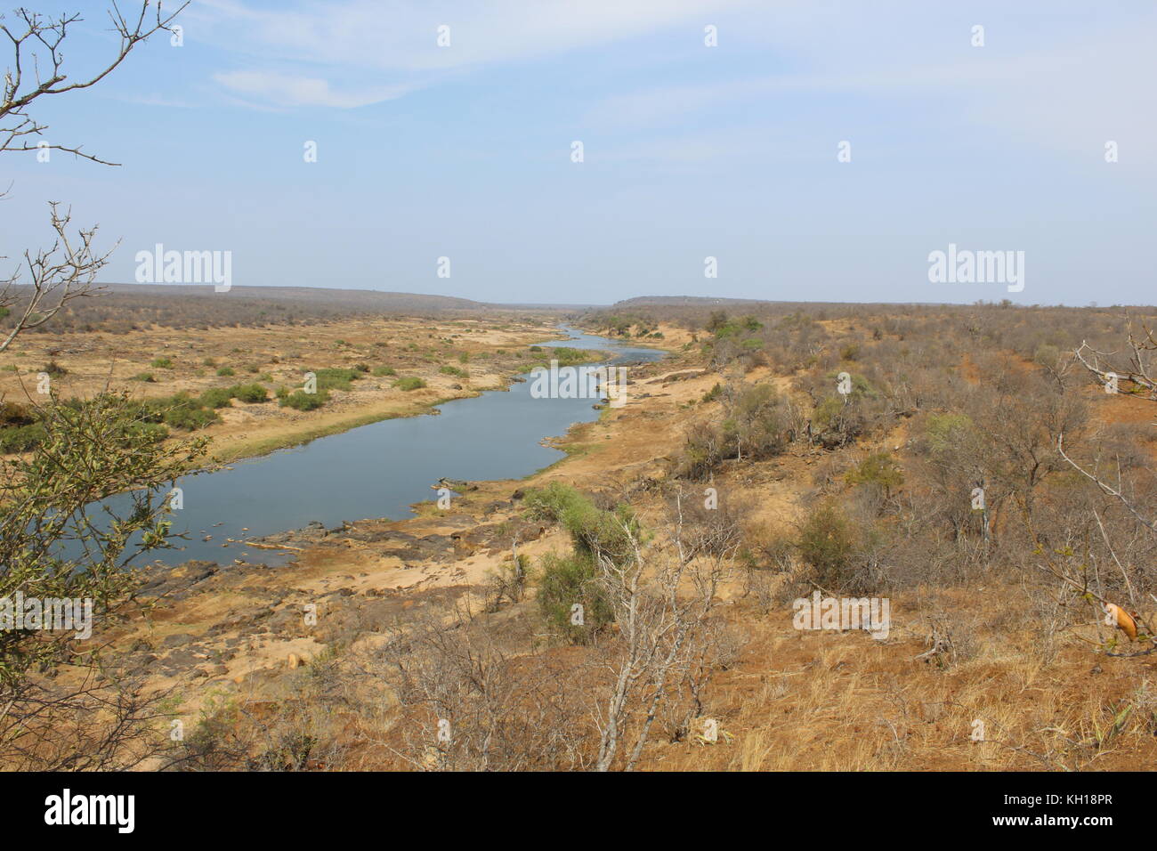 Kruger Park savanna river bush Stock Photo