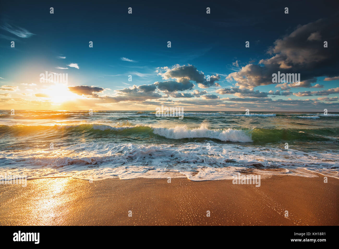 Beautiful cloudscape over the sea, sunrise shot Stock Photo - Alamy
