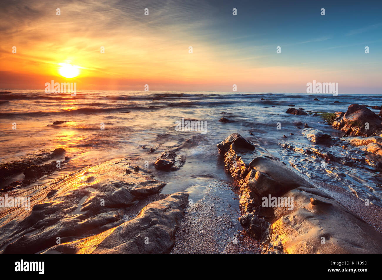 Beautiful sunrise over the sea Stock Photo - Alamy