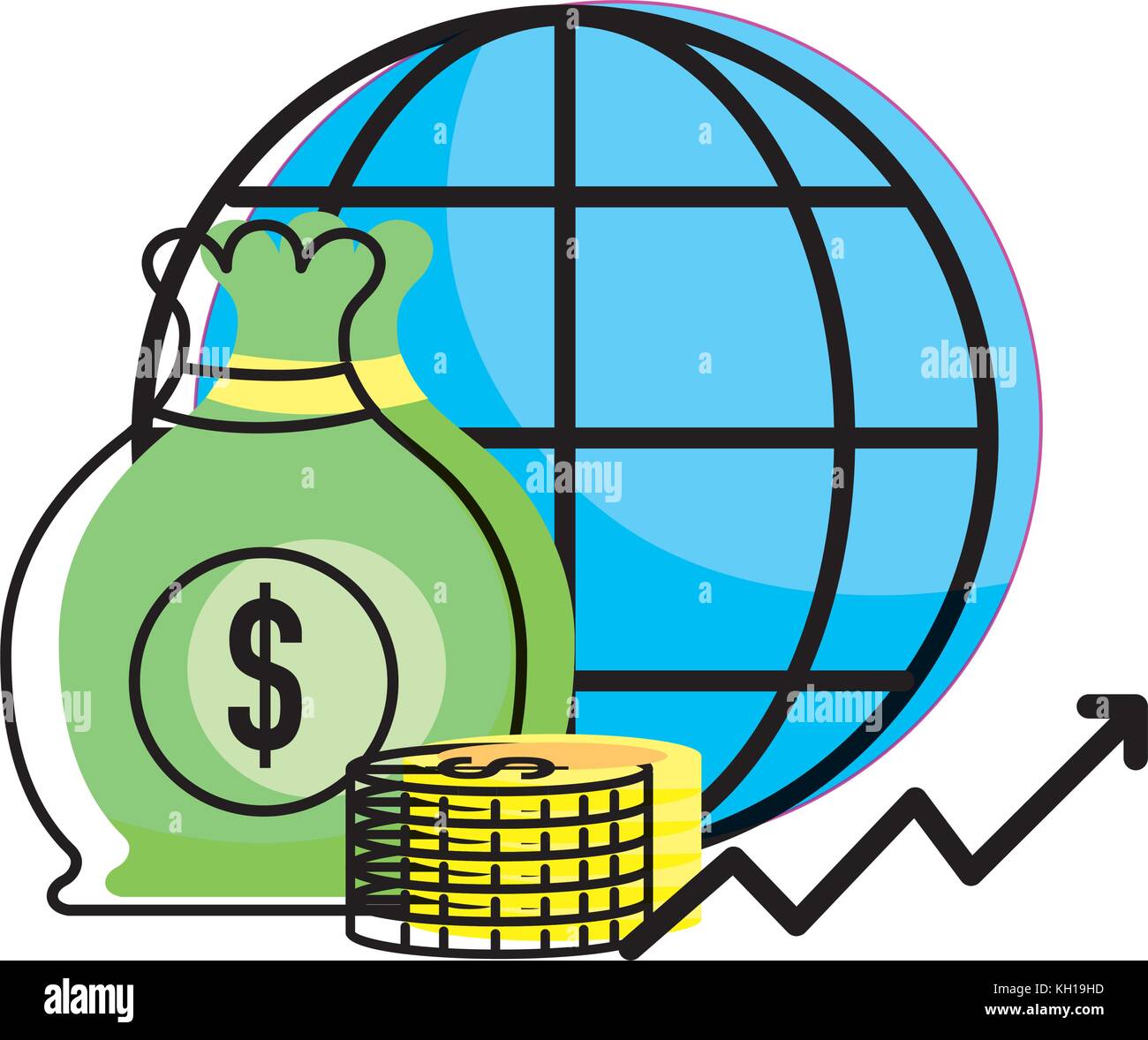 Money bag and coins design Stock Vector Image & Art - Alamy