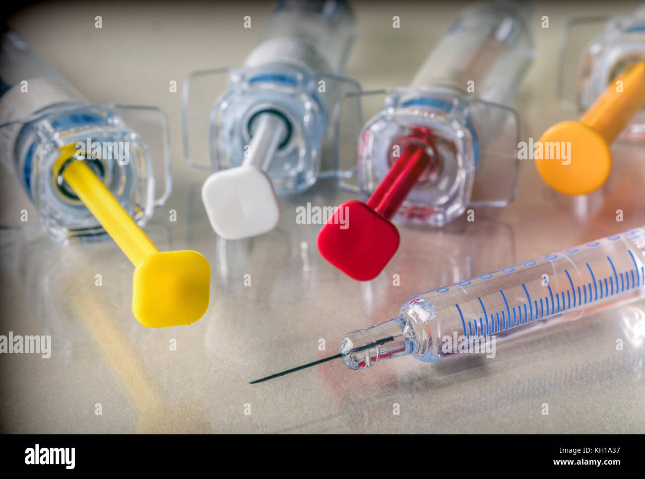 Several Types Of Syringes For Palliative Care, Conceptual Image Stock